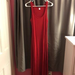 Red maxi dress